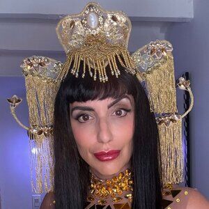 Cleopatra Costume Beaded Crown Headpiece